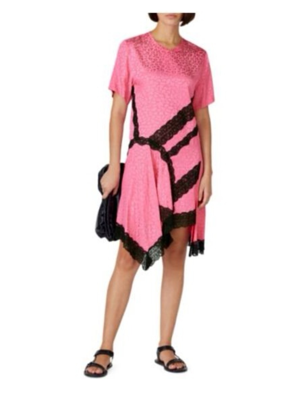 Koché Collective pink leopard print short-sleeve dress size 36